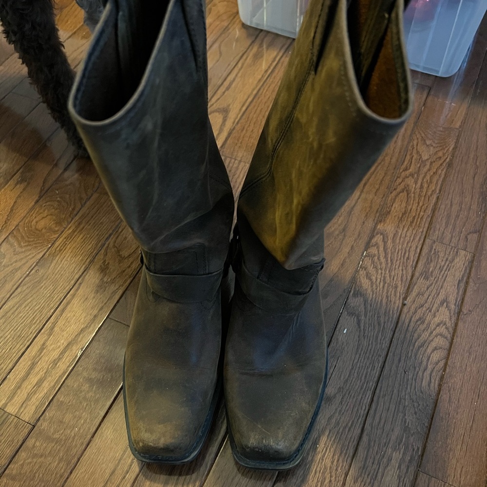 Target brand, leather brown boots